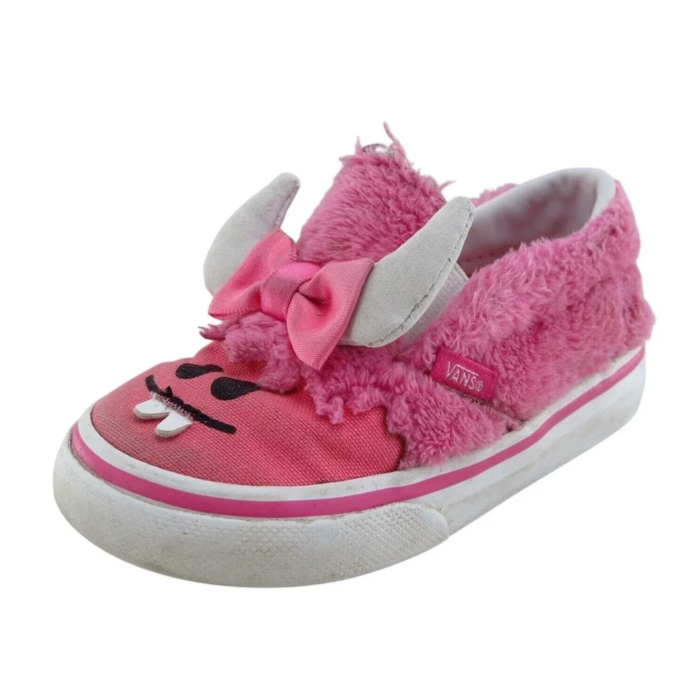 VANS Toddler Girls 5 Medium‎ Pink Loafer Fabric